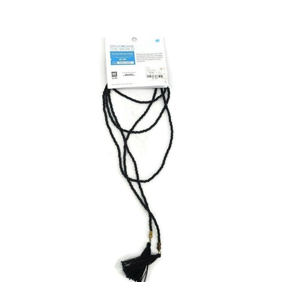 New Me to We Tassel Wrap Necklace Black Beaded - Picture 4 of 5